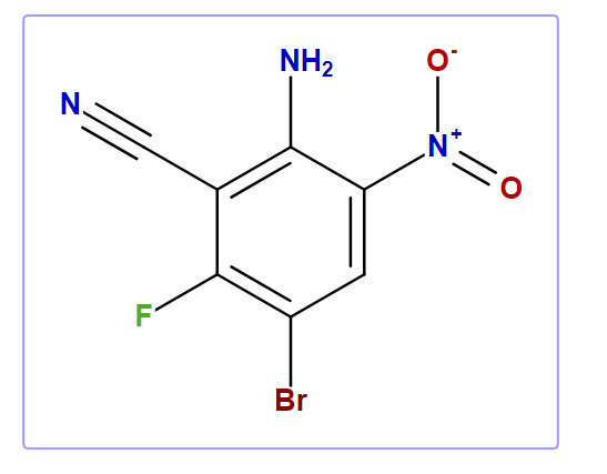 2-Amino-5-bromo-6-fluoro-3-nitrobenzonitrile