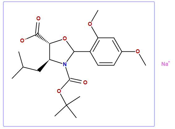 (4S,5R)-3-N-Boc-2-(2,4-dimethoxyphenyl)-4-(2-methylpropyl)-oxazolidine-5-carboxylic acid sodium salt
