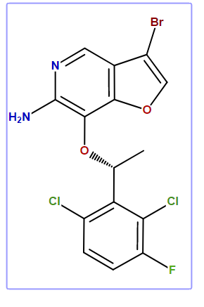 3-Bromo-7-[(1R)-1-(2,6-dichloro-3-fluorophenyl)-ethoxy)furo[3,2-c]pyridine-6-amine