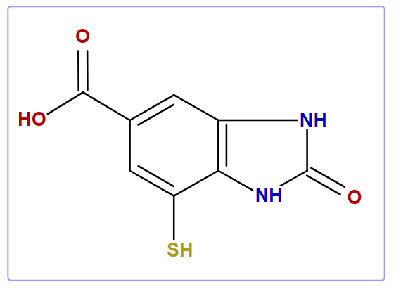 2,3-Dihydro-7-mercapto-2-oxo benzimidazole-5-carboxylic acid