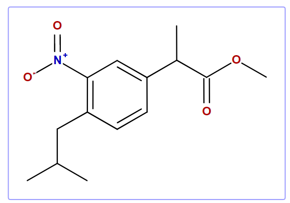 Methyl alpha-methyl-4-(2-methylpropyl)-3-nitro-phenylacetic acid